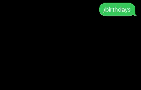 /birthdays command demo
